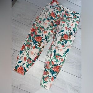 Guess Floral Track Pants - Red and Green